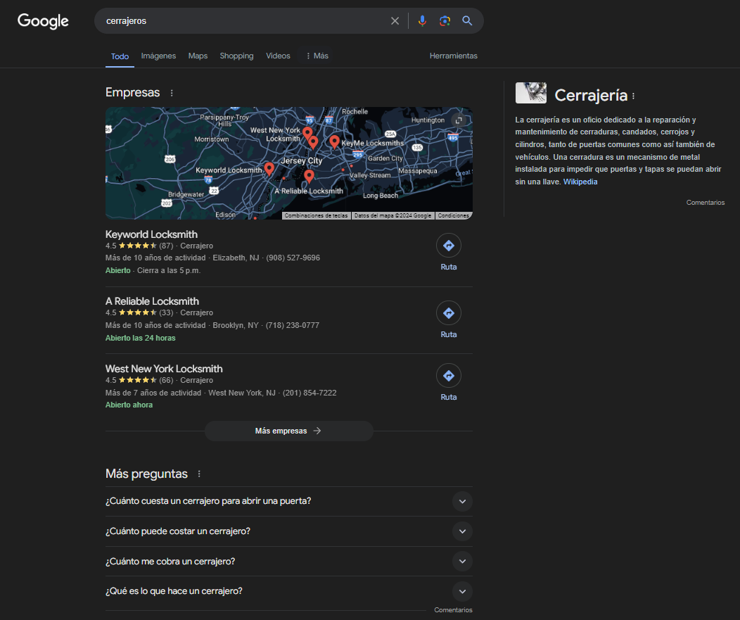 Búsquedas actuales y geolocalizadas